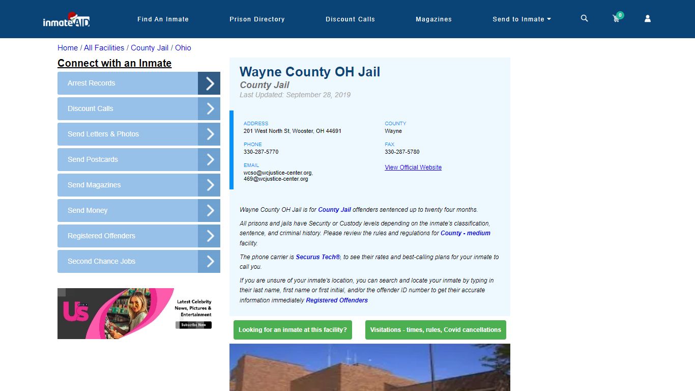 Wayne County OH Jail - Inmate Locator - Wooster, OH